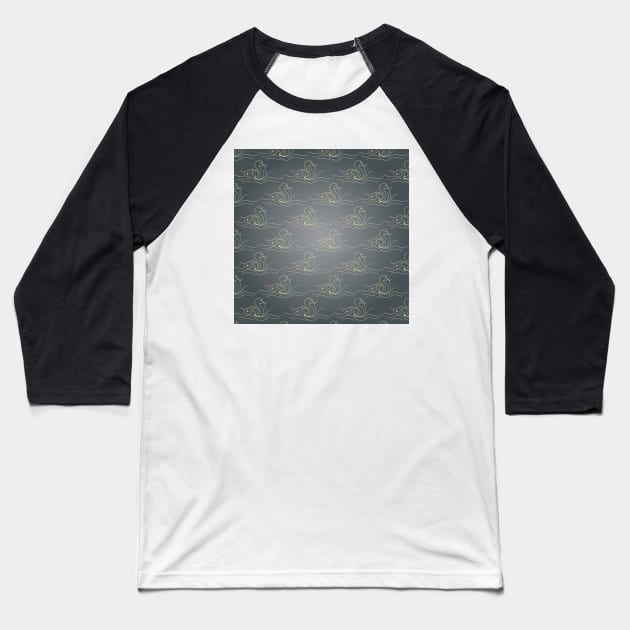 Swan Pattern Baseball T-Shirt by DesignInspire